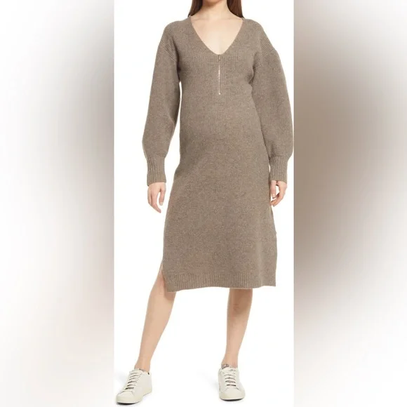 Emilia George Eva Long Sleeve Merino Wool Blend Maternity Sweater Dress!🔥🔥 - Picture 2 of 16